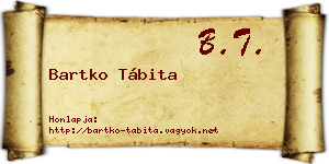 Bartko Tábita névjegykártya