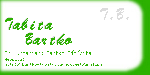 tabita bartko business card